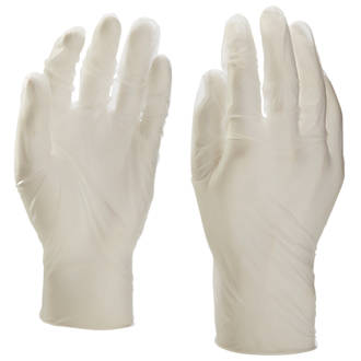 Image of Vinyl Powder-Free Disposable Gloves White Large 100 Pack 