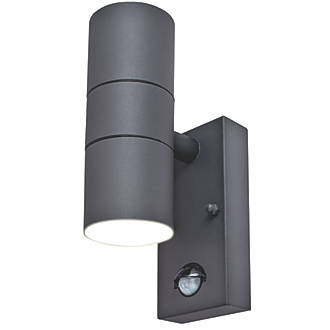 Image of Luceco LEXDSSUDPIRG-01 Outdoor Decorative External Wall Light With PIR & Photocell Sensor Stainless Steel 