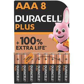 Image of Duracell Plus AAA Alkaline Batteries 8 Pack 