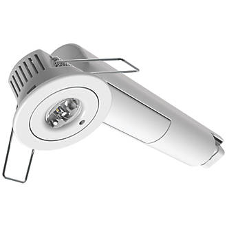 Image of Luceco Tempus Fixed Recessed Non-Maintained Emergency LED Downlight for Open Areas White 1W 120lm 50mm 