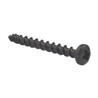 Image of Exterior-Tite Pan Head Carbon Steel Black Outdoor Ironmongery Screws 4 x 25mm 200 Pack 