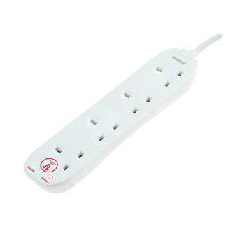 Image of Masterplug 13A 4-Gang Unswitched Surge-Protected Extension Lead 2m 