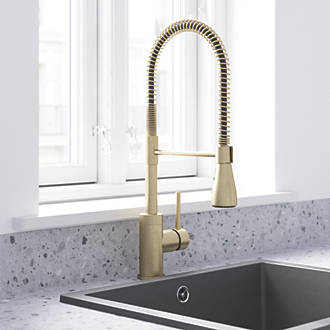 Image of Swirl Seville Mixer Tap Brushed Brass 
