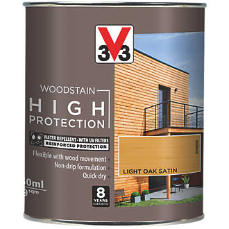 Image of V33 High-Protection Exterior Woodstain Satin Light Oak 750ml 