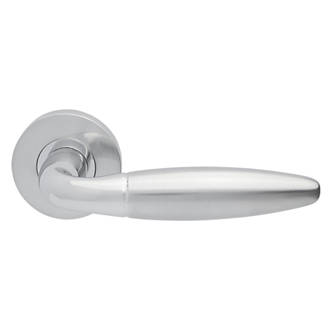 Image of Jigtech Parma Lever on Rose Door Handles Pair Dual Tone 