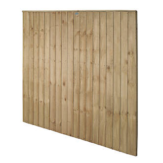 Image of Forest Vertical Board Closeboard Garden Fencing Panel Natural Timber 6' x 5' 6" Pack of 20 