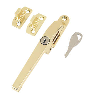 Image of Smith & Locke LH/RH Modern Locking Casement Fastener Polished Brass 