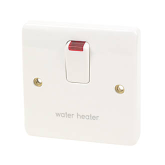 Image of MK Logic Plus 20A 1-Gang DP Water Heater Switch White with Neon 