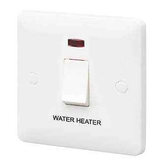 Image of MK Base 20AX 1-Gang DP Water Heater Switch White with Neon with White Inserts 