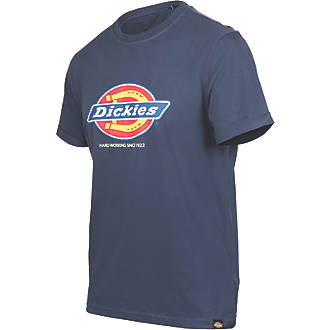 Image of Dickies Denison Short Sleeve T-Shirt Navy Blue Small 36 -37" Chest 