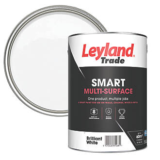 Image of Leyland Trade Smart Eggshell Brilliant White Emulsion Smart Multi-Surface Paint 5Ltr 