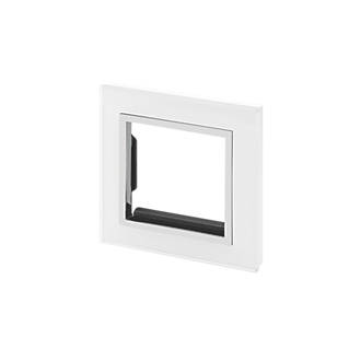 Image of Retrotouch Crystal 2-Gang Front Plate Tru White Glass 