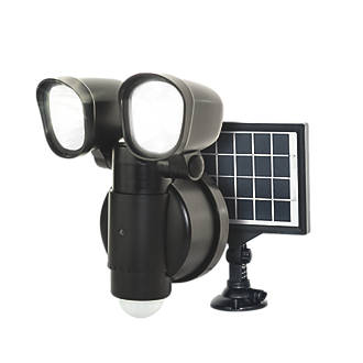 Image of Luceco Outdoor LED Solar Wall Light With PIR Sensor Black 400lm 
