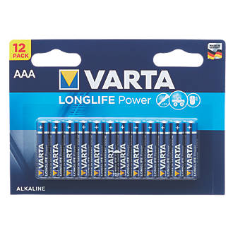 Image of Varta Longlife Power AAA Batteries 12 Pack 