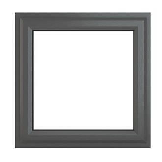 Image of Crystal Top Opening Clear Double-Glazed Casement Anthracite on White uPVC Window 820mm x 820mm 