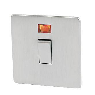 Image of Crabtree Platinum 20A 1-Gang DP Control Switch Satin Chrome with Neon 
