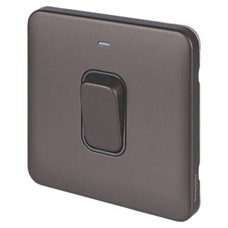 Image of Schneider Electric Lisse Deco 50A 1-Gang DP Cooker Switch Mocha Bronze with LED with Black Inserts 