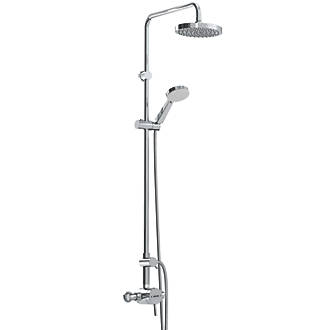 Image of Bristan Prism Rear-Fed Exposed Chrome Thermostatic Mixer Shower with Rigid Riser Kit & Diverter 