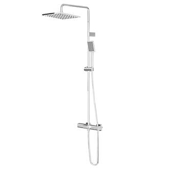 Image of Swirl Thorness Rear-Fed Exposed Chrome Plated Thermostatic Mixer Shower with Diverter 
