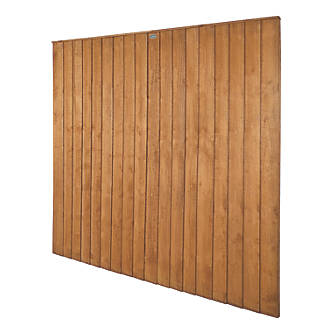 Image of Forest Vertical Board Closeboard Garden Fencing Panel Golden Brown 6' x 6' Pack of 20 