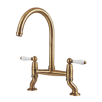 Image of Clearwater Elegance Dual-Lever Mixer Tap Brushed Bronze PVD 