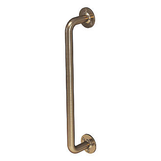 Image of Rothley Angled Household Grab Rail Antique Brass 457mm 