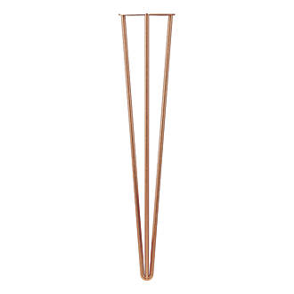 Image of Rothley 3-Pin Hairpin Worktop Leg Polished Copper 710mm 