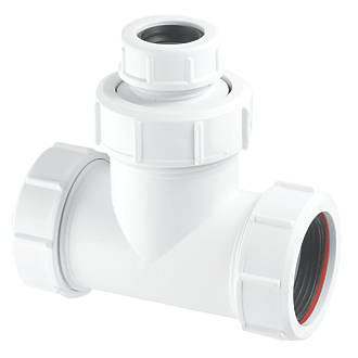 Image of McAlpine V1MX-CO Compression Connection Condensate Tee White 40mm 
