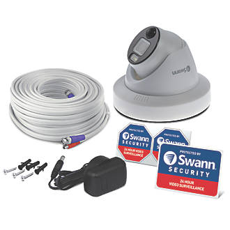 Image of Swann Enforcer SWPRO-1080DER-EU White Wired 1080p Indoor & Outdoor Dome Add-On Camera for Swann DVR CCTV Kit 