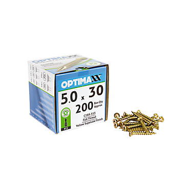 Image of Optimaxx PZ Countersunk Wood Screws 5mm x 30mm 200 Pack 