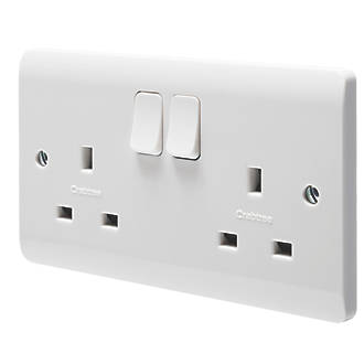 Image of Crabtree Instinct 13A 2-Gang SP Switched Socket White 
