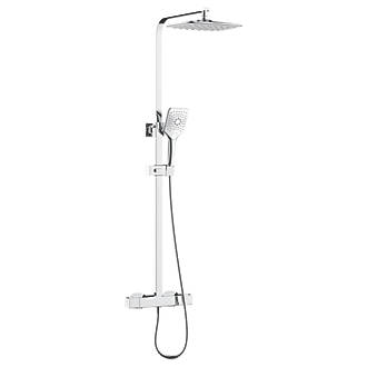 Image of Bristan Craze Rear-Fed Exposed Chrome Thermostatic Bar Mixer Shower with Adjustable Riser Kit & Diverter 