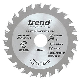 Image of Trend CraftPo CSB/8524A Wood Thin Kerf Circular Saw Blade for Cordless Saws 85mm x 15mm 24T 