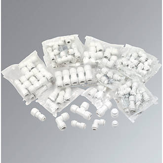 Image of FloFit Plastic Push-Fit Fittings Pack 100 Piece Set 