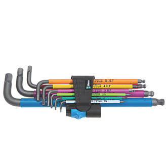 Image of Wera L-Keys Metric Multicolour Holding Function Long Arm Hex-Plus Set 9 Pieces 