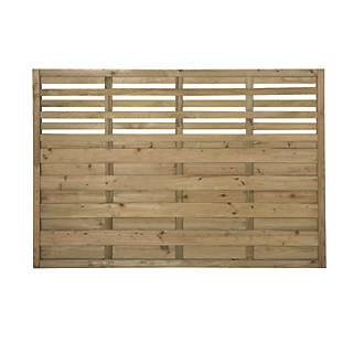 Image of Forest Kyoto Slatted Top Fence Panels Natural Timber 6' x 4' Pack of 4 