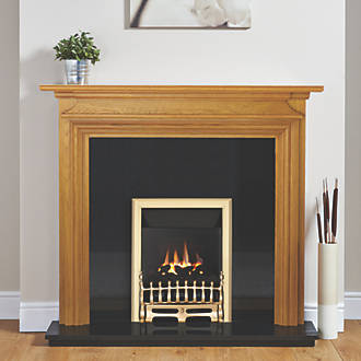 Image of Focal Point Blenheim Brass Rotary Control Inset Gas High Efficiency Fire 500mm x 125mm x 585mm 