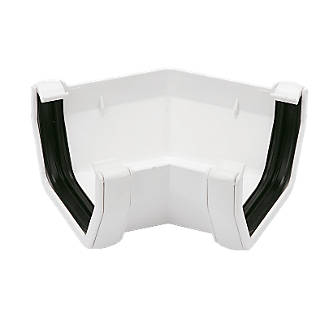 Image of FloPlast Square Line 135Â° Square Gutter Angle White 114mm 