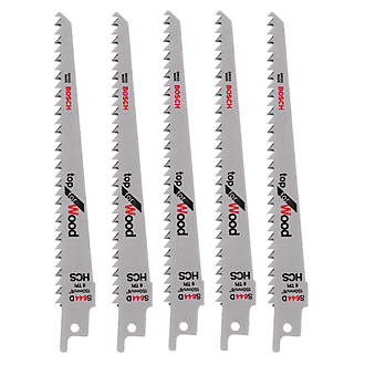 Image of Bosch S644D Construction Wood Reciprocating Saw Blades 150mm 5 Pack 