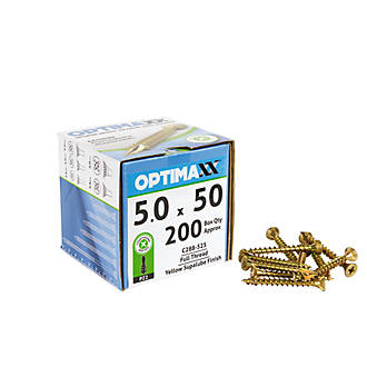 Image of Optimaxx PZ Countersunk Wood Screws 5mm x 50mm 200 Pack 