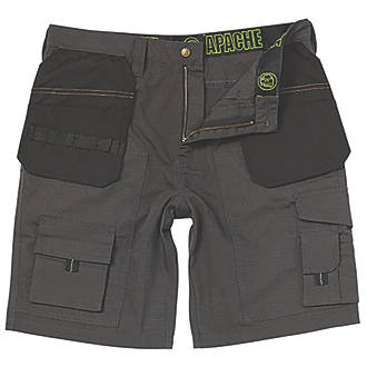 Image of Apache APKHT Holster Pocket Work Shorts Grey / Black 34" W 