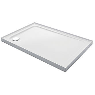 Image of Mira Flight Low Corner Waste Rectangular Shower Tray with Upstands White 1000mm x 800mm x 40mm 