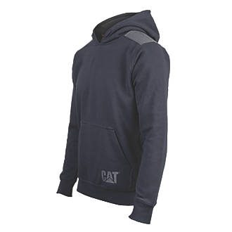 Image of CAT Logo Panel Hooded Sweatshirt Navy X Large 46-49" Chest 