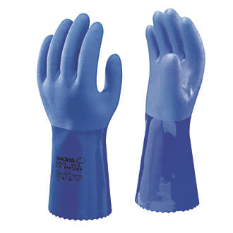 Image of Showa 660 Chemical Hazard Gauntlets Blue Large 
