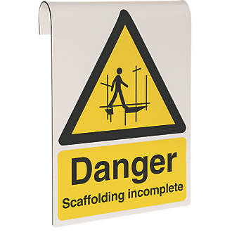 Image of "Danger Scaffolding Incomplete" Sign 500mm x 300mm 