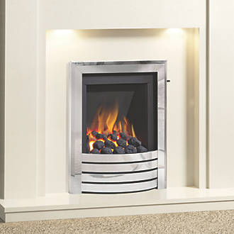 Image of Be Modern Design Chrome Slide Control Inset Gas Manual Fire 510mm x 123mm x 605mm 