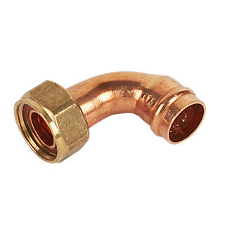 Image of Yorkshire Copper Solder Ring Angled Tap Connector 15mm x 1/2" 