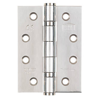 Image of Smith & Locke Polished Stainless Steel Grade 11 Fire Rated Ball Bearing Hinges 102mm x 76mm 3 Pack 