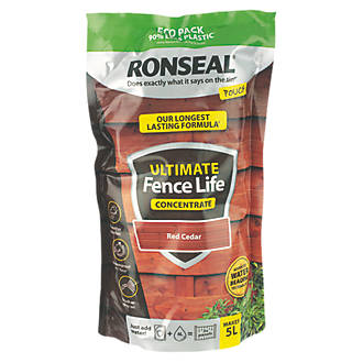 Image of Ronseal Ultimate Fence Life Concentrate Treatment Red Cedar 5L from 950ml 