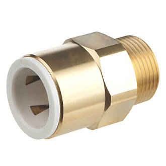 Image of Flomasta Twistloc SBMC6764M Brass Push-Fit Adapting Male Pipe Fitting Adaptor 15mm x 1/2" 